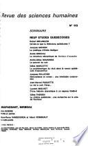Revue des sciences humaines
