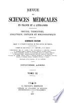 Revue des sciences médicales en France et à l'étranger