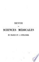 Revue des sciences médicales en France et à l'étranger
