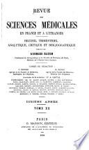 Revue des sciences médicales en France et à l'étranger