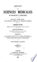 Revue des sciences médicales en France et à l'étranger