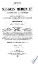 Revue des sciences médicales en France et à l'étranger