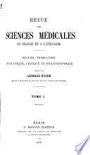 Revue des sciences medicales en France et à l'étranger