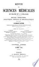 Revue des sciences médicales en France et a ̀l'étranger