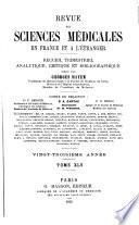 Revue des sciences médicales en France et a ̀l'étranger