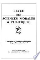 REVUE DES SCIENCES MORALES ET POLITIQUES N° 1999/2 : INNOVATIONS ET EVOLUTIONS