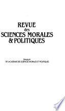 Revue des sciences morales & politiques