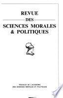 Revue des sciences morales & politiques
