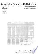 Revue des sciences religieuses