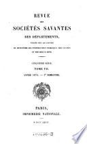 Revue des societes savantes ; de la France et de l'etranger, publiee sous les auspices du ministre de l'instruction publique et des cultes