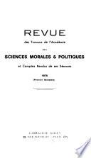 Revue des travaux de l'Académie des sciences morales et politiques et comptes rendus de ses séances