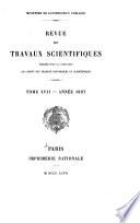 Revue des travaux scientifiques