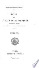 Revue des travaux scientifiques