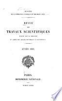 Revue des travaux scientifiques