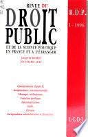 Revue du droit public et de la science politique en France et à l'étranger