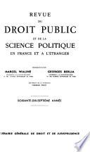 Revue du droit public et de la science politique en France et à l'étranger