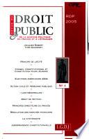 Revue du droit public et de la science politique en France et à l'étranger