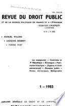 Revue du droit public et de la science politique en France et à l'étranger