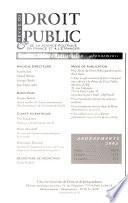 Revue du Droit Public et de la Science Politique en France et a l'Etranger
