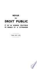 Revue du droit public et de la science politique en France et à l'étranger