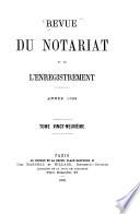 Revue du notariat et de l'enregistrement ...