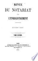 Revue du notariat et de l'enregistrement ...
