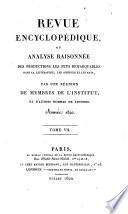 Revue encyclopédique, ou Analyse raisonnée des productions les plus remarquables