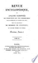 Revue encyclopédique, ou Analyse raisonnée des productions les plus remarquables