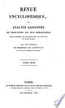 Revue encyclopédique, ou Analyse raisonnée des productions les plus remarquables
