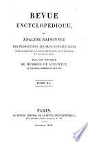 Revue encyclopédique, ou Analyse raisonnée des productions les plus remarquables