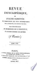 Revue encyclopédique, ou Analyse raisonnée