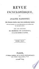Revue encyclopédique, ou Analyse raisonnée