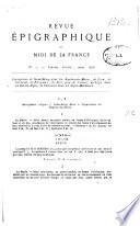 Revue épigraphique du Midi de la France