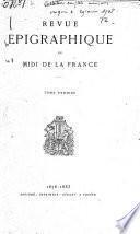 Revue épigraphique