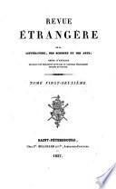 Revue étrangére de la littr̄ature, des sciences et des arts