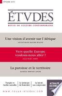 Revue Etudes : vers quelle Europe voulons-nous aller ?