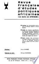 Revue française d'études politiques africaines