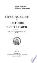 Revue française d'histoire d'outre-mer