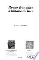 Revue française d'histoire du livre