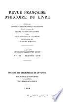 Revue française d'histoire du livre