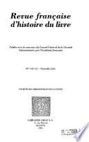 Revue française d'histoire du livre