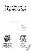 Revue française d'histoire du livre