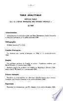 Revue française des affaires sociales
