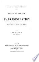Revue générale d'administration paraissant tous les mois