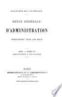 Revue générale d'administration paraissant tous les mois