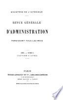 Revue générale d'administration paraissant tous les mois