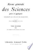 Revue générale des sciences pures et appliquées