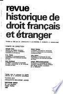 Revue historique de droit français et étranger