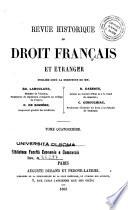 Revue historique de droit français et étranger