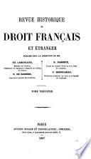 Revue historique de droit français et étranger